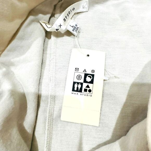 MAX STUDIO Khaki A Line Embroidery NWT Fully Lined Size Large $78 MSRP - Picture 4 of 10